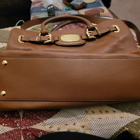 Michael Kors Hamilton Satchel Tote Luggage Brown Leather Large Handbag - Picture 2 of 3
